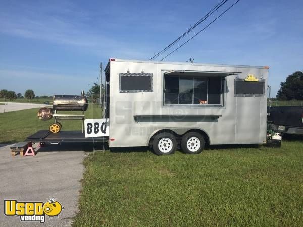 Great 2015 Lark 18' Used Mobile Street Food Concession Trailer - Licensed