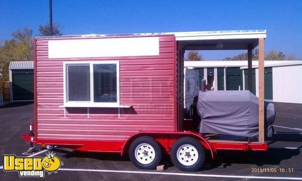 2010 - 7' x 16' BBQ Smoker Concession Trailer