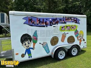 2001 7' x 14' Aluminum Soft Serve Ice Cream Concession Trailer