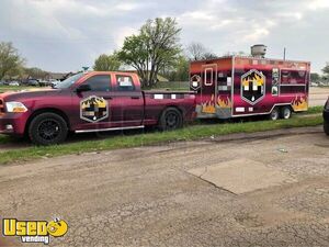 Mobile Kitchen Food Concession Trailer with 2012 Dodge 1500 Pickup Truck