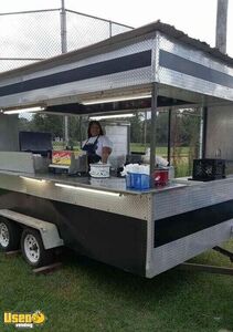 Mobile BBQ Unit | Open Barbecue Concession Trailer with Smoker