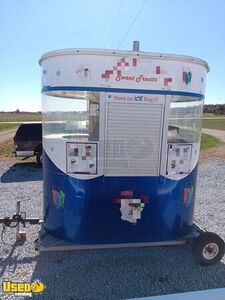 Compact - Shaved Ice Trailer w/ Snowie Shaver Snowball & Slushie Concession Trailer Kiosk