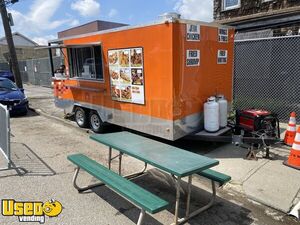 Like-New - 2018 8' x 16' Barbecue Food Concession Trailer with Porch & Pro-Fire Suppression