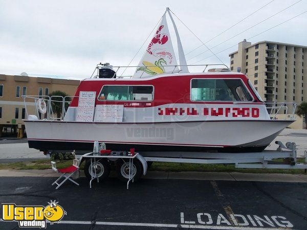 Vintage Remodeled 8' x 24' Borum Houseboats SeaCamper Food Concession Boat