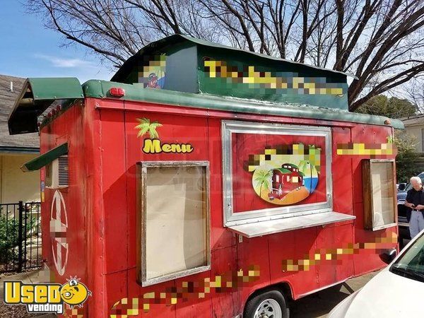 7' x 14' Trolley Style Food Concession Trailer