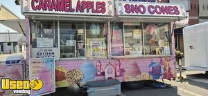 CUTE Carnival Style Treats Concession Trailer Cotton Candy & Shaved Ice Trailer