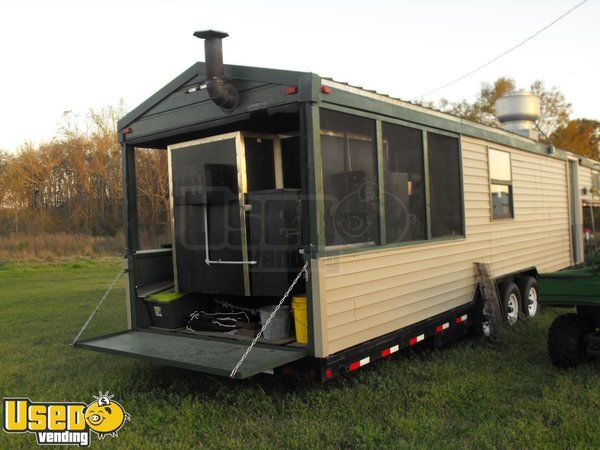 Fully Loaded Turnkey Ready 2008 - 8' x 40' Barbecue Concession Trailer with Porch