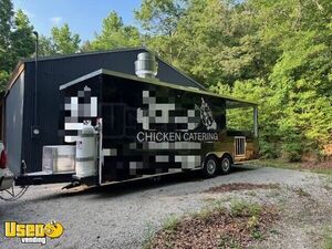 LIKE NEW 2023 8.5' x 24' Worldwide Kitchen Food Trailer w/ Open Porch & Pro-Fire Suppression