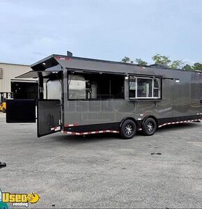 Like-New - 2021 28' Barbecue Kitchen Food Concession Trailer with Porch & Bathroom