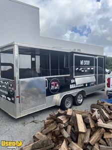 2020 Cargo 7' x 22' Barbecue Concession Trailer w/ Porch and Reverse Flow Smoker