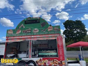 20' Carnival Style Dessert Concession Trailer w/ Large Marquee & Display Case Window