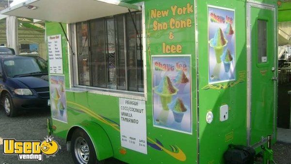 7' Snow Pro Shaved Ice / Snow Cone Concession Trailer