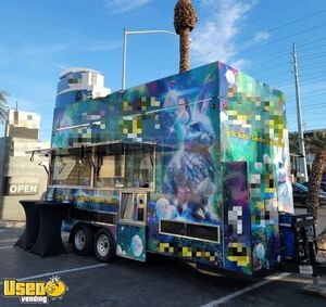 LIKE NEW Permitted 2023 - 8.5' x 18' CUSTOM  Food Concession Trailer w/ Built-In Self Serve Kiosk