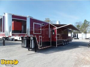 2018 8' x 40' Gooseneck Pizza / Kitchen Trailer w/ Built Oven Bathroom