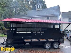 2021 5' x 20' BBQ Smoker Trailer with 3 Cooking Chambers and Fryolator