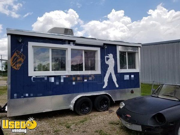 Very Neat 2019 18' Food Concession Trailer with an Enclosed Porch