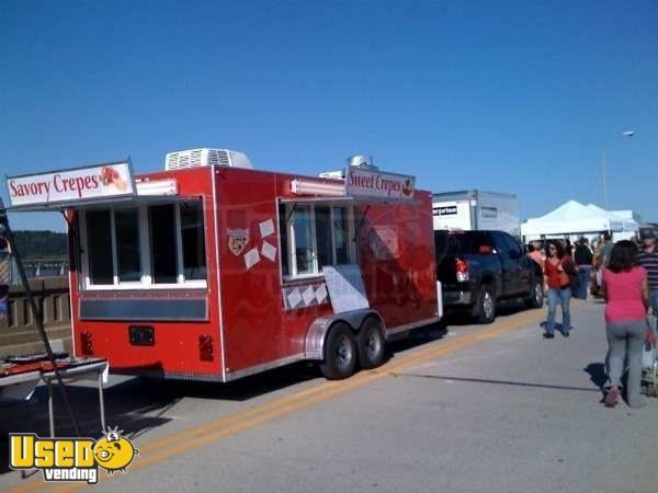 2010 - 18' x 7' Mobile Kitchen Gourmet Crepes Concession Trailer