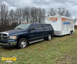 2002 Continental Cargo Barbecue Concession Trailer with 2003 Dodge Ram Truck