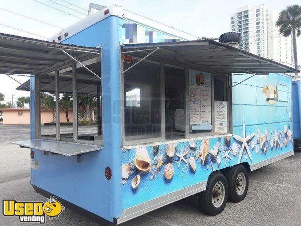 Used 8' x 20' Mobile Kitchen Food Concession Trailer