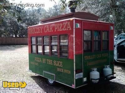 2002 Trolley Car Pizza Concession Trailer