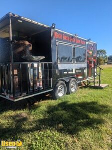 2021 8' x 15' Wood Fired Brick Oven Pizza Trailer with Porch Mobile Pizzeria Unit