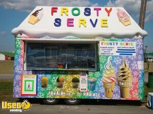 2010 Fibre Core 7' x 14' Soft Serve Ice Cream Shaved Ice & Lemonade Concession Trailer