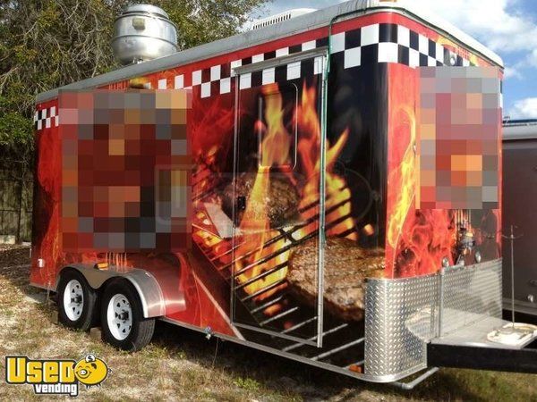 2010 - Cargo South 16' x 7' Extra Clean Food Concession Trailer