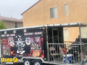 19' Barbecue Food Concession Trailer with Porch + Smoker