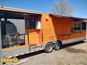 Well Equipped - SDG 2017 8' x 28'  Barbecue Food Trailer with Fire Suppression System