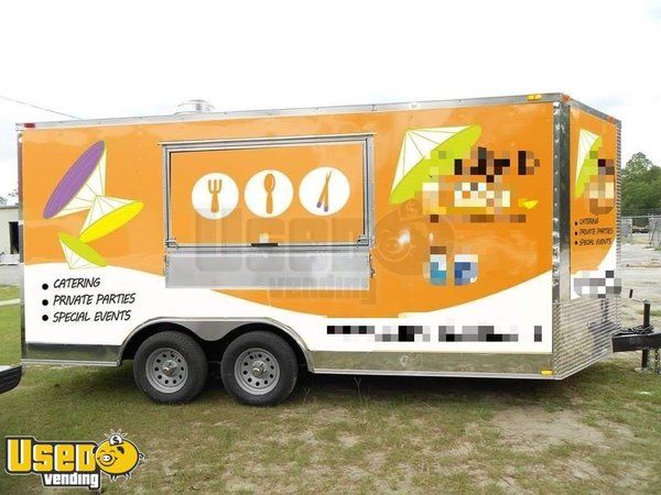 2012 - 8.5' x 16' Used Mobile Kitchen Concession Trailer