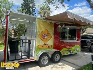 2022 8' x 18' Kitchen Food Concession Trailer with Porch and Pro-Fire Suppression