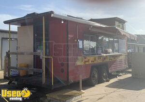 7.8' x 20' Mobile Kitchen Caboose Style Street Food Concession Trailer