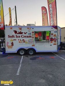 2022 - 8.5' x 16' Ice Cream + Food Concession Trailer Mobile Kitchen with Soft Serve