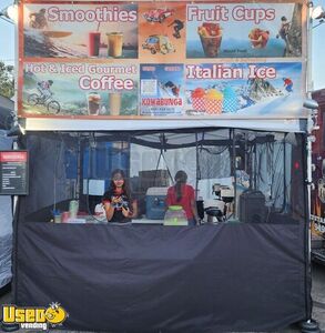 Multi Unit Mobile Coffee Smoothie Italian Ice Vending Business w/ Canopies & Trailer for Hauling