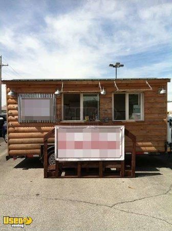 16' x 6' Log Cabin Concession Trailer