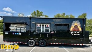 Fully Equipped - 2024 8.5' x 28' BBQ Concession Trailer with Fire Suppression + Bathroom