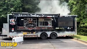 2021 - 26' Mobile Catering BBQ Concession Trailer with Custom Built-In 7' Two-Sided Smoker