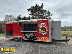2022 8.5' x 24' Freedom Food Concession Trailer Mobile Kitchen w/ Porch & Optional Grill