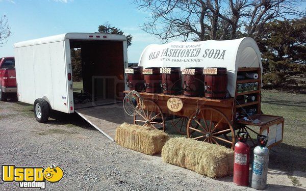 Old Fashioned Soda Wagon with Pace Enclosed Trailer