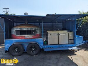 2020 8' x 14' Wood Fired Pizza Oven Trailer with Refrigeration | Concession Trailer