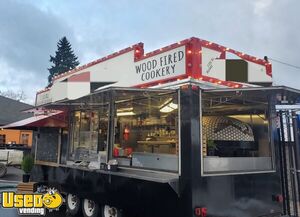 Turnkey - 7' x 28' Mobile Pizza Trailer with Custom Built Bread Stone Oven