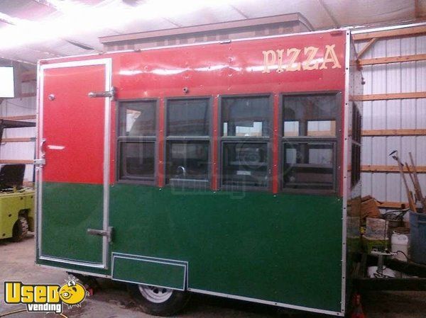 8 x 10 Trolley Pizza Woodfired Concession Trailer